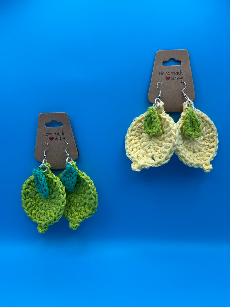 Handmade Crochet Citrus Earrings