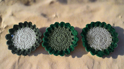Crochet Flower/Succulent Coaster Bouquet – 2-in-1 Functional Floral