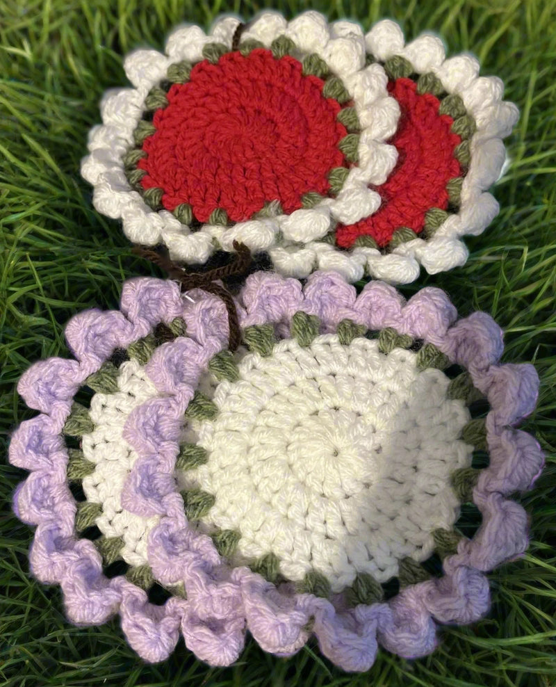 Crochet Flower/Succulent Coaster Bouquet – 2-in-1 Functional Floral