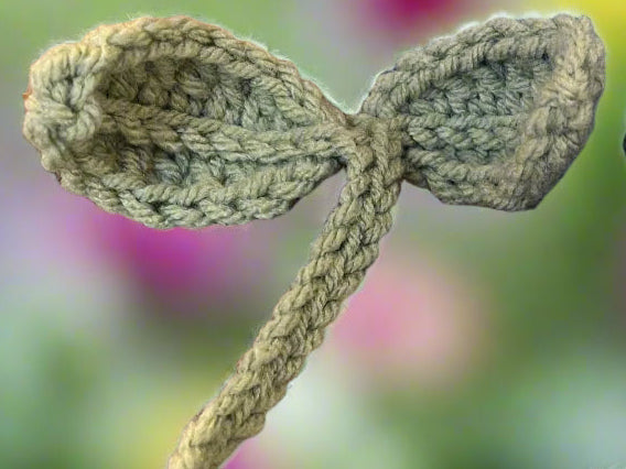 Crocheted Leaf Sprout – Handcrafted Mini Plant Buddy